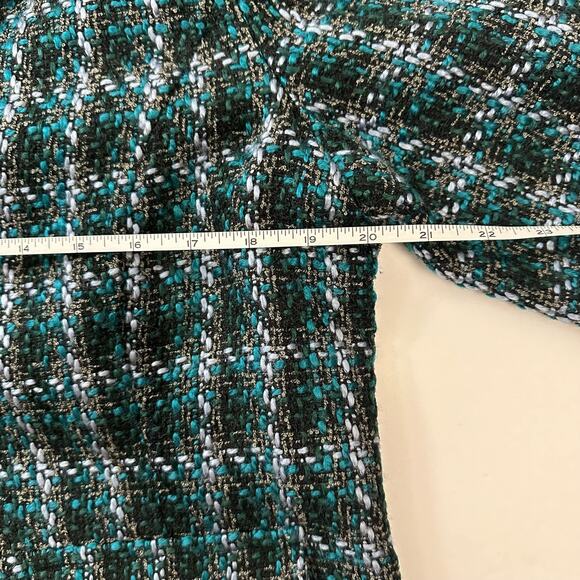 Croft & Barrow Blue & Black Plaid Tweed Button Up Blazer - Picture 12 of 13